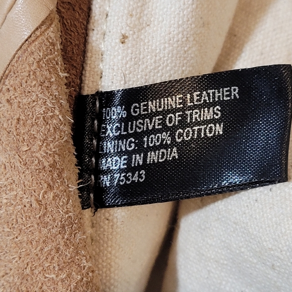 Tan Genuine Leather Tote Shoulder Bag Madewell Style - Picture 8 of 9